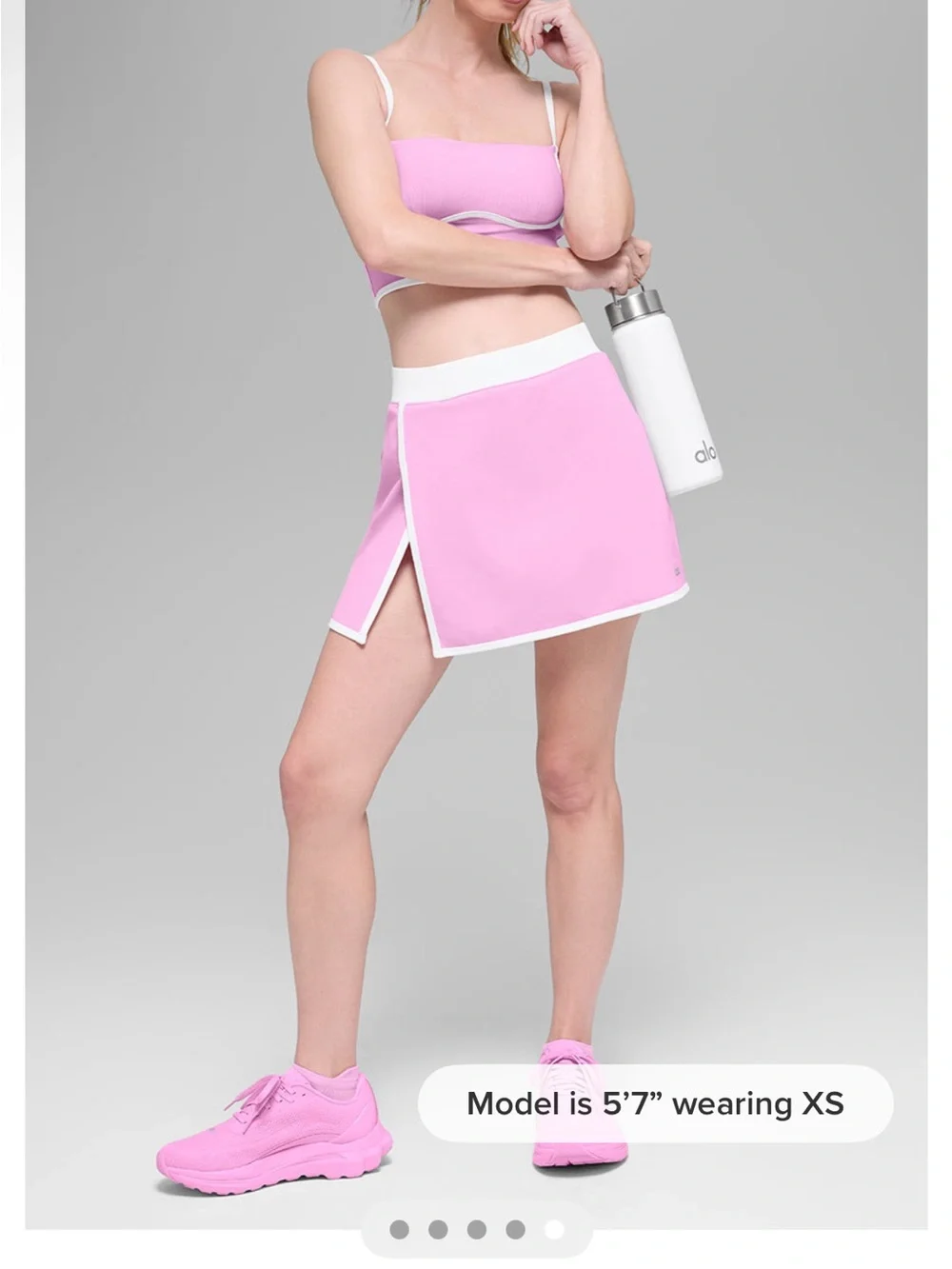 Alo Airbrush Streamlined Skirt - Candy Heart Pink/White